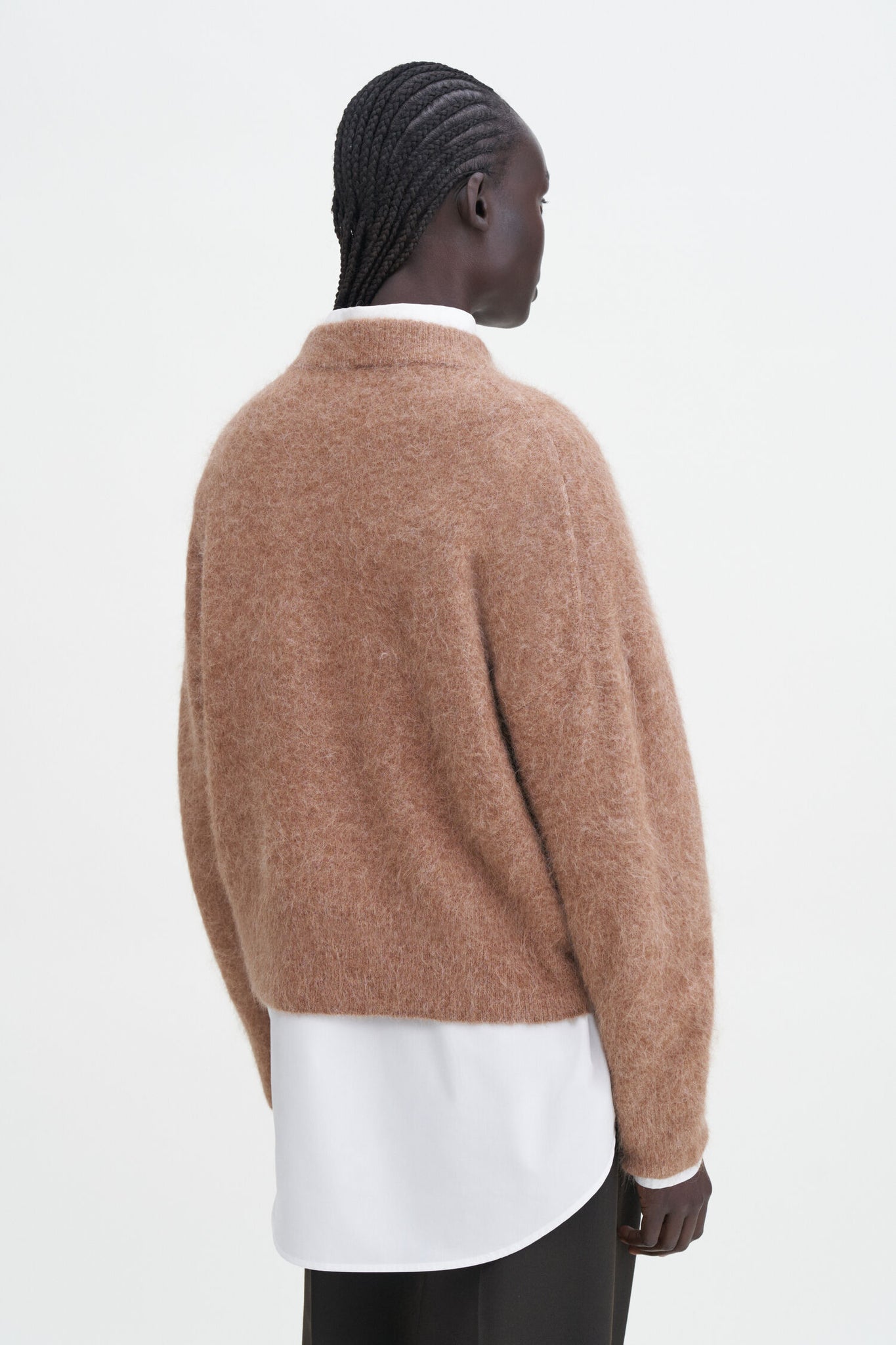 Fluffy sweater in dark beige by Filippa K