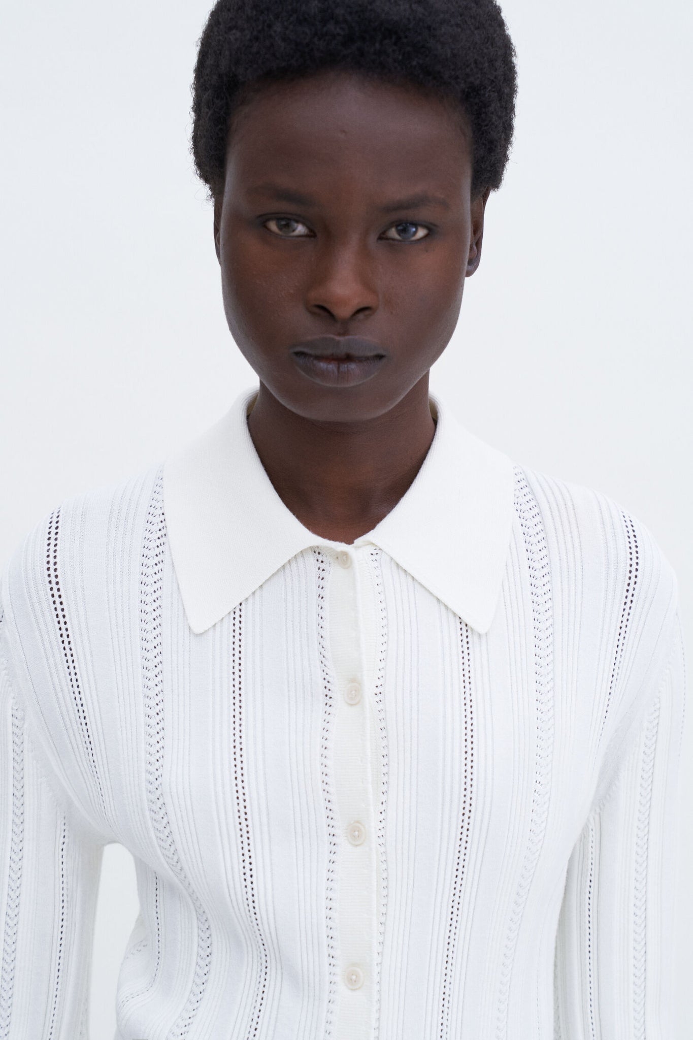 Braid knit cardigan in pearl white by Filippa K