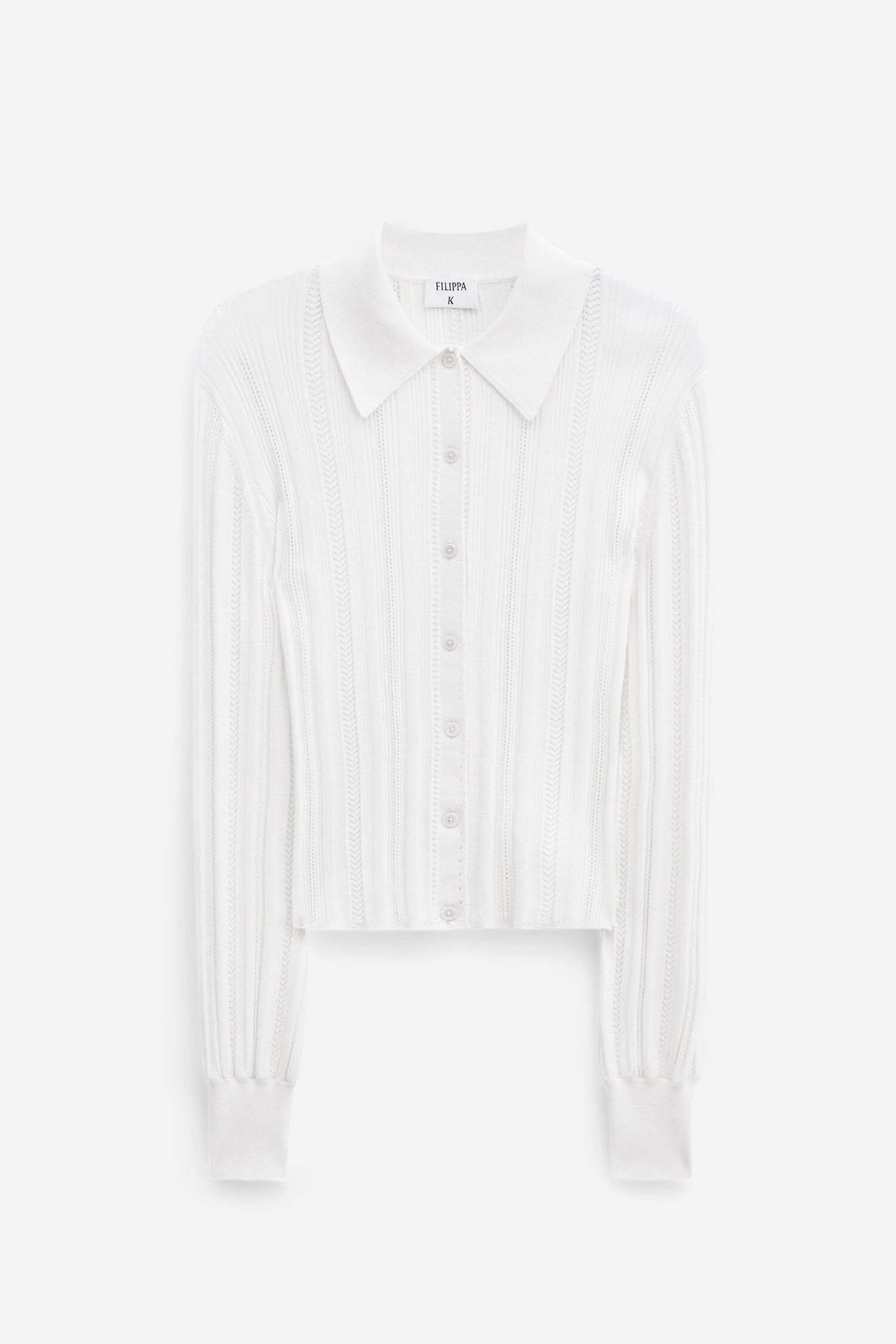 Braid knit cardigan in pearl white by Filippa K