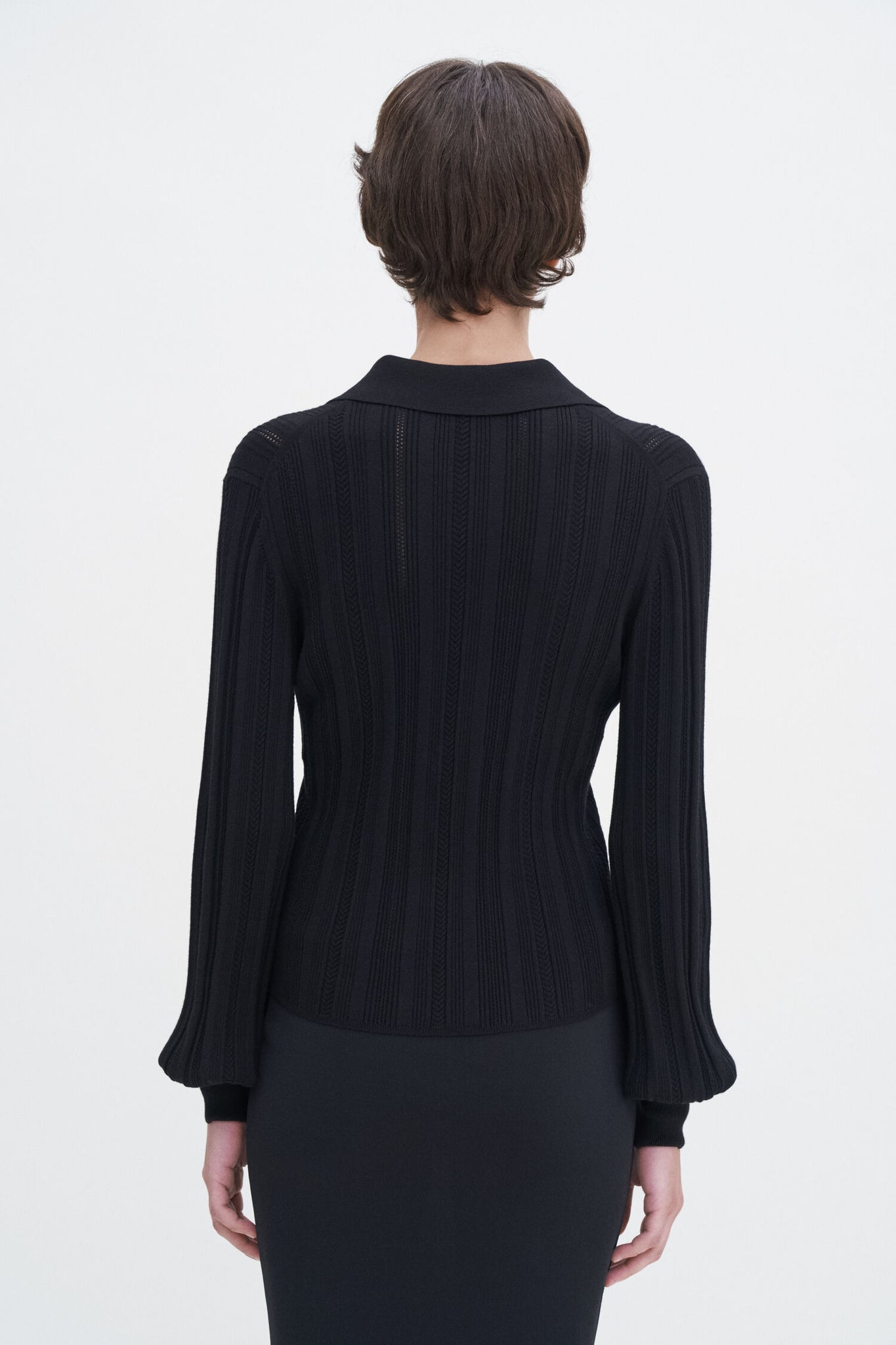 Braid knit cardigan in black by Filippa K