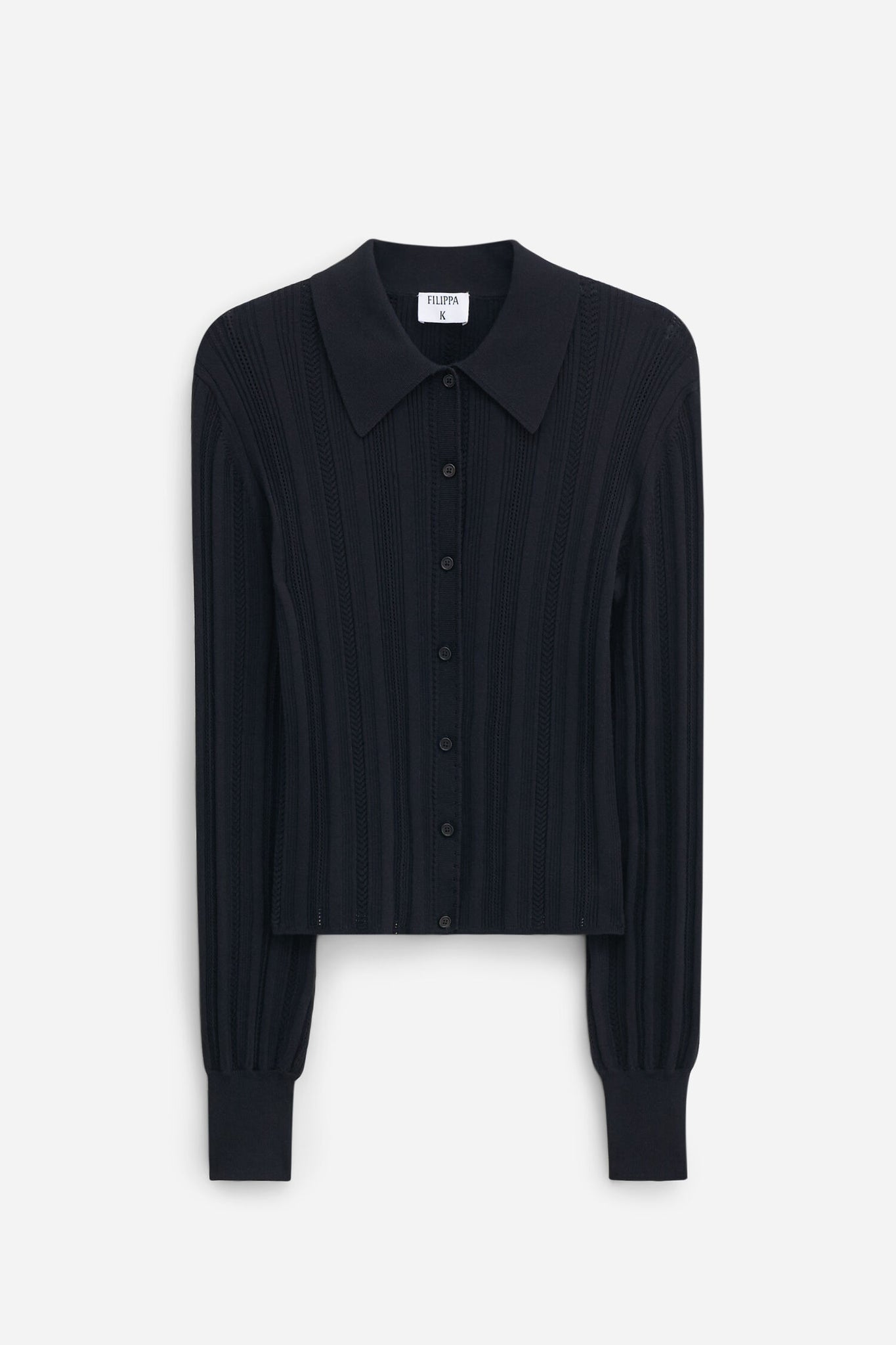Braid knit cardigan in black by Filippa K