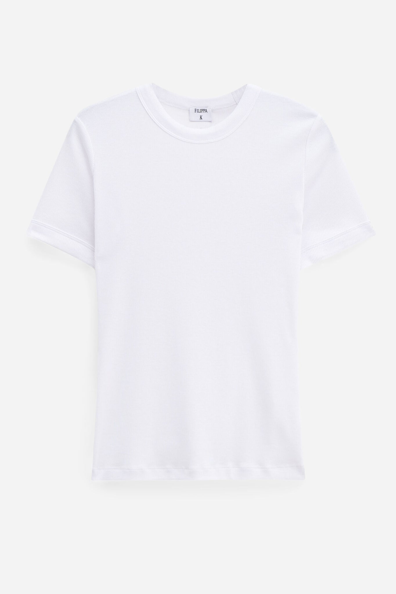 Soft rib tee in white by Filippa K