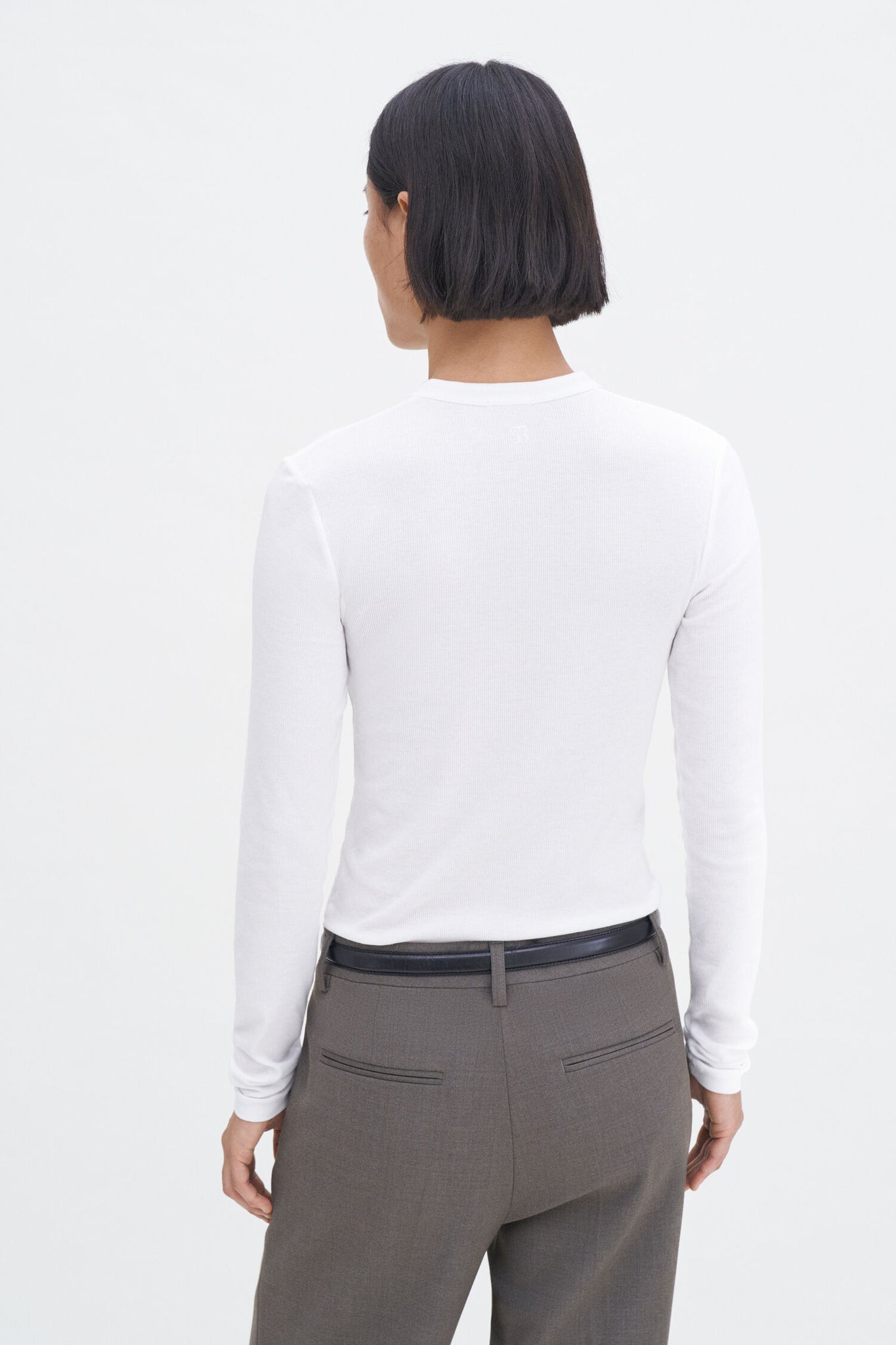 Soft rib henley in white by Filippa K