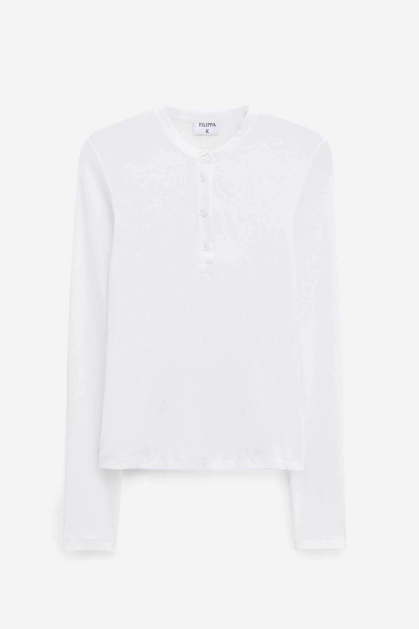 Soft rib henley in white by Filippa K