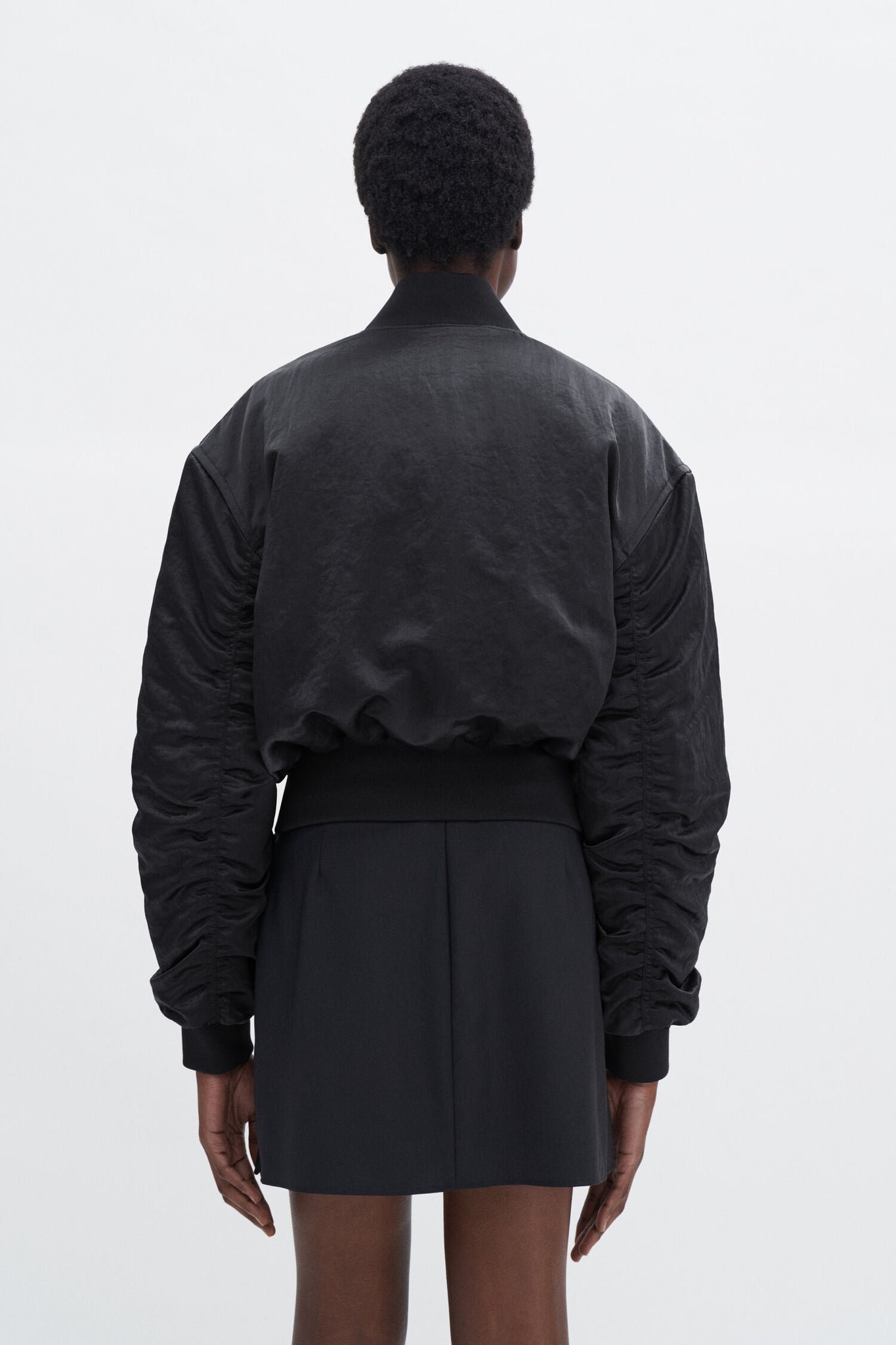 Nylon zip jacket in black by filippa k