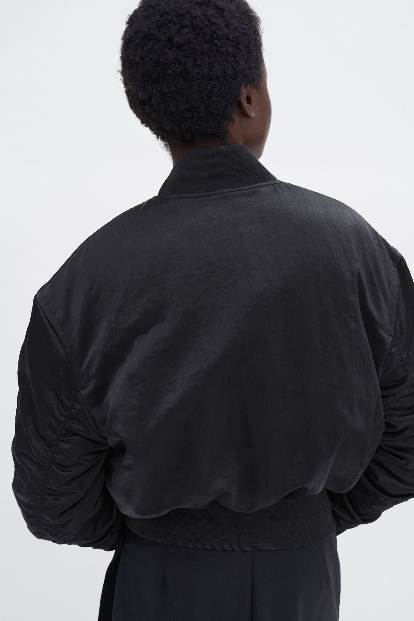 Nylon zip jacket in black by filippa k