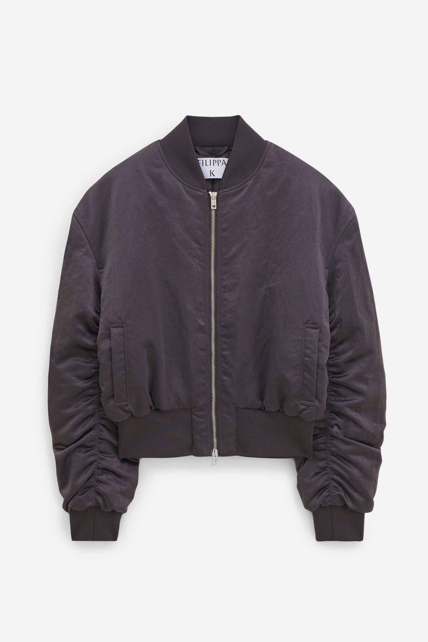 Nylon zip jacket in dark oak by filippa k