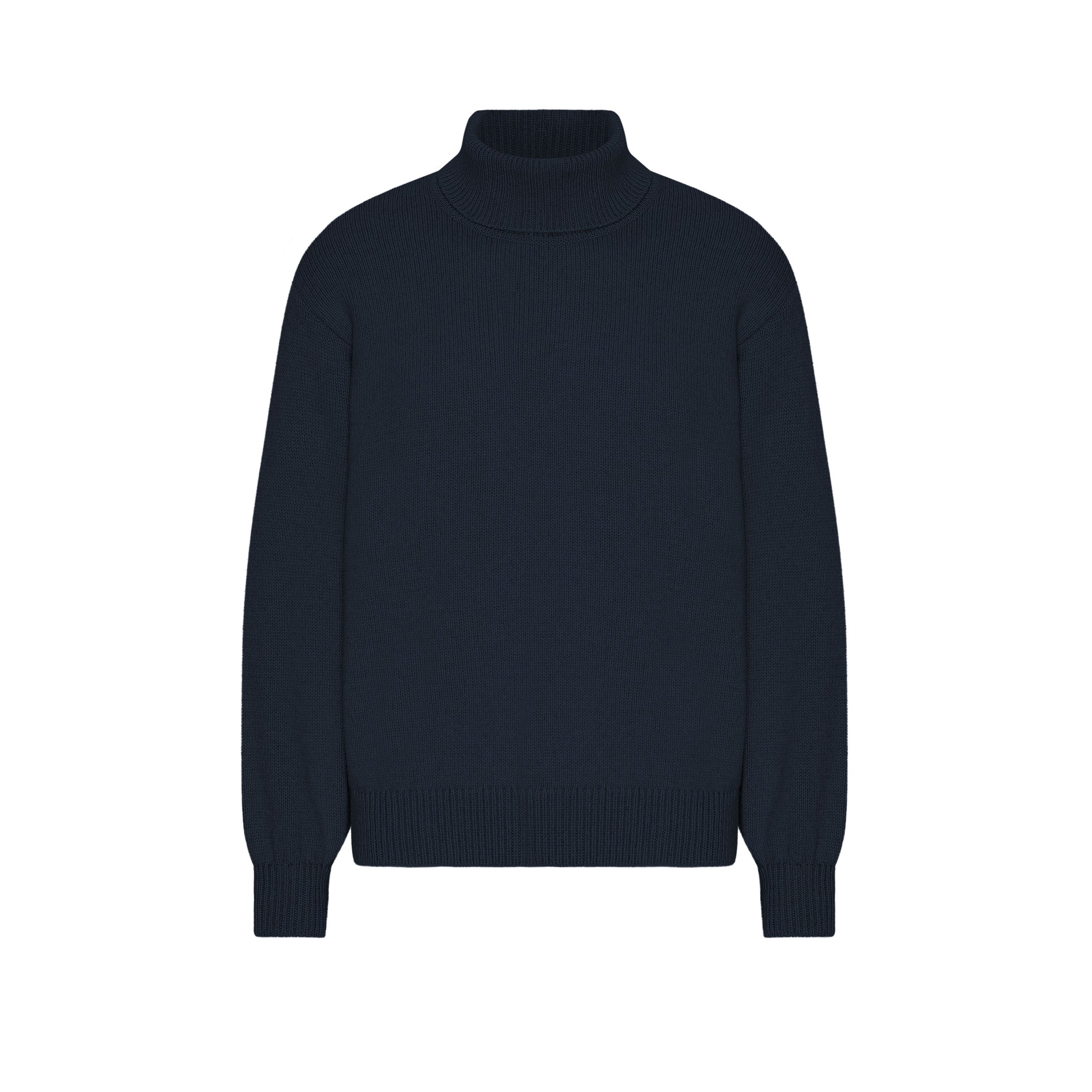 Merino wool turtleneck in navy blue