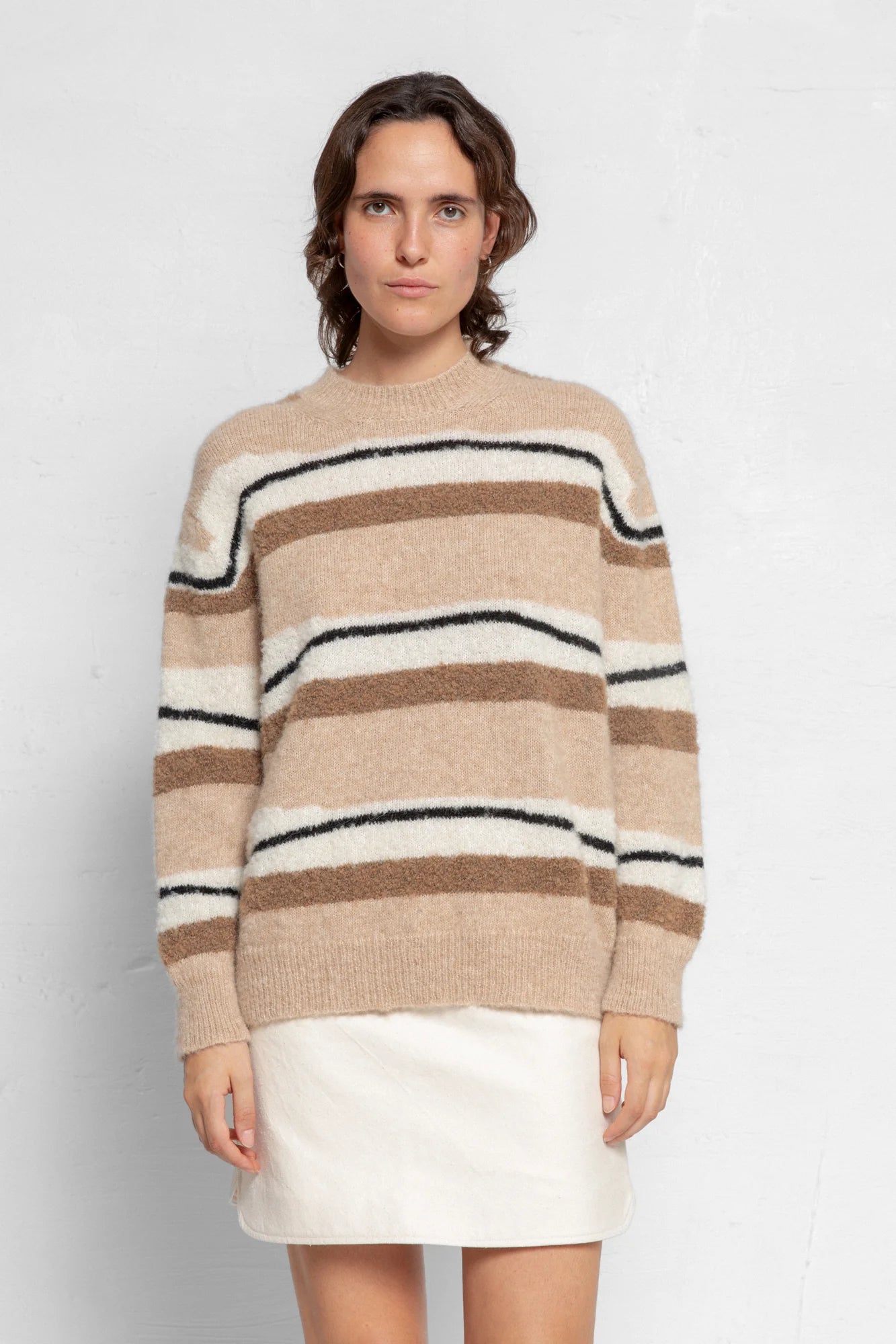 Alan alpaca sweater in light striped
