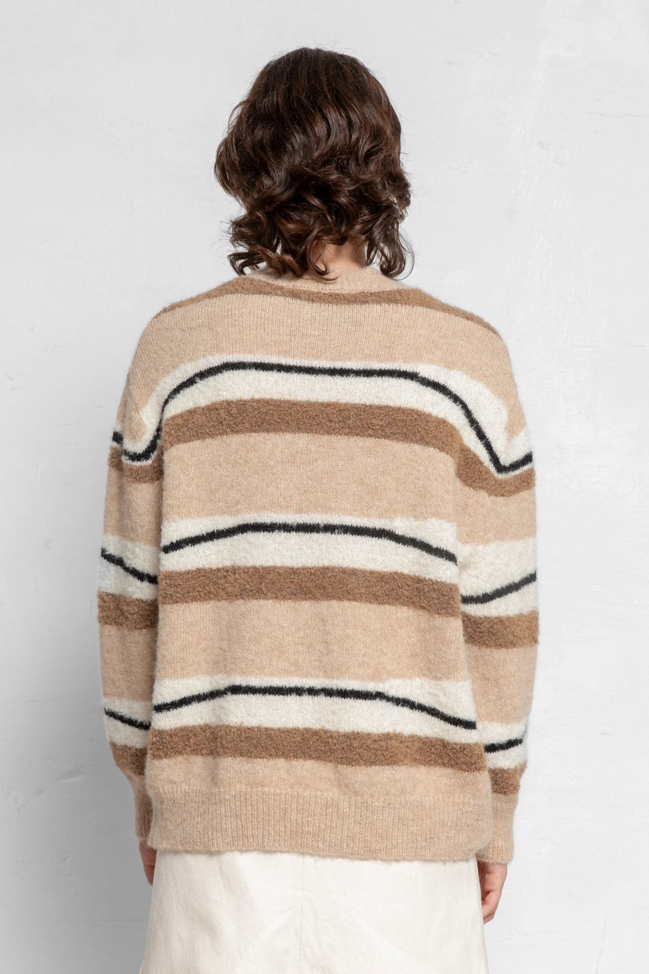 Alan alpaca sweater in light striped