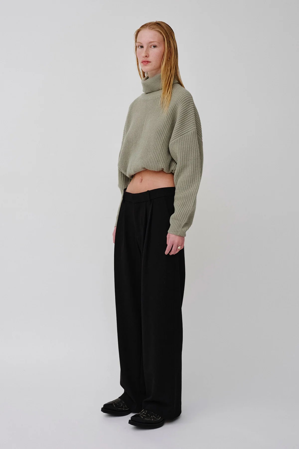 Camille wide-legged suiting pants in black