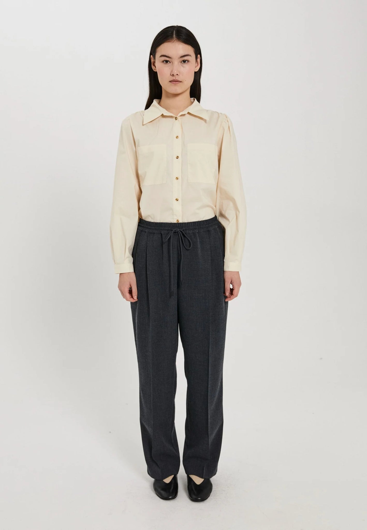 Cano casual pants in dark grey melange