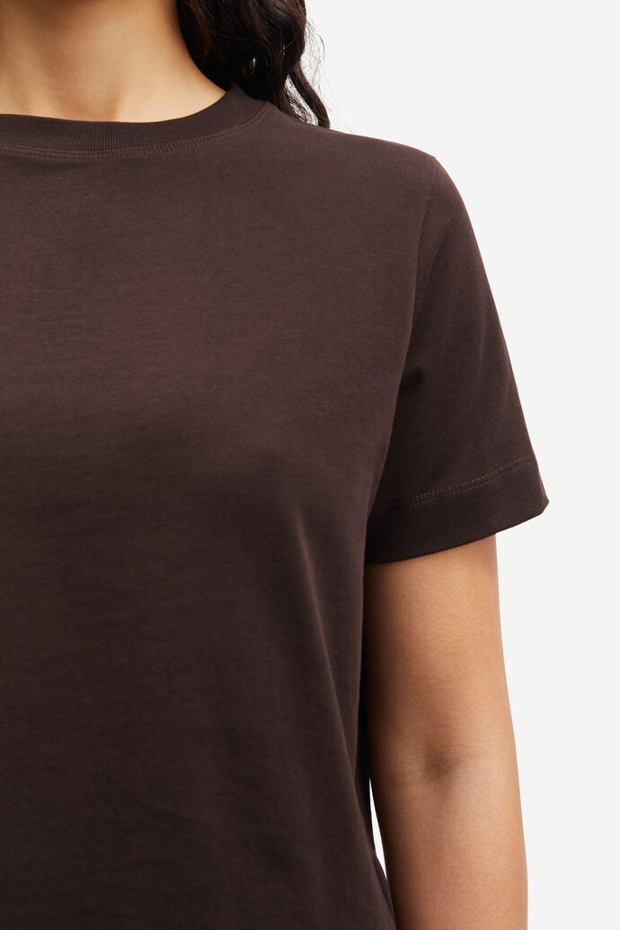 Boxy cotton t-shirt in brown