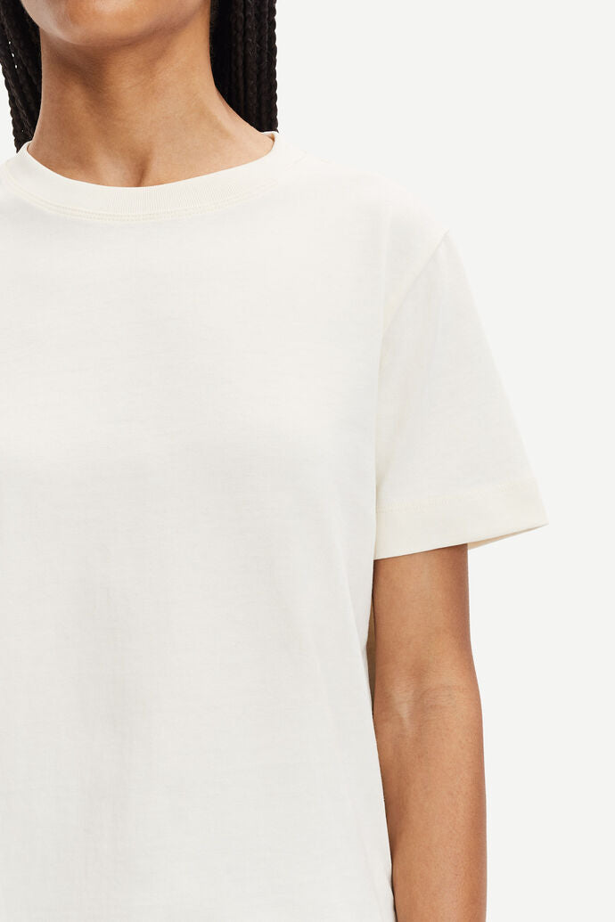 Boxy cotton t-shirt in clear cream