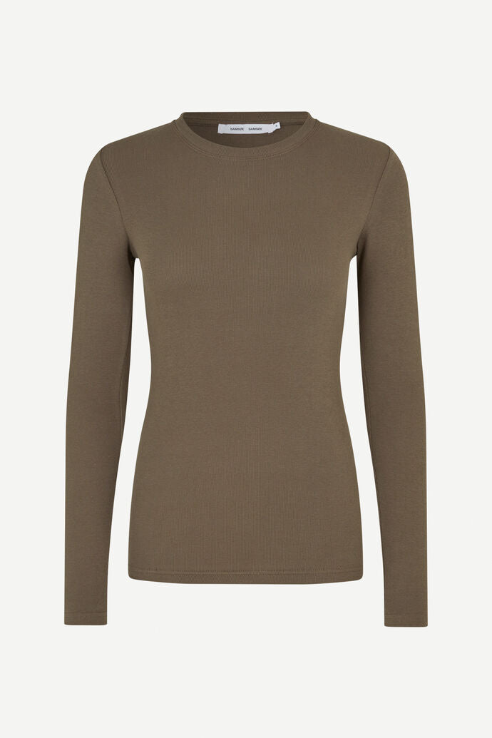 Ribbed longsleeve in light brown