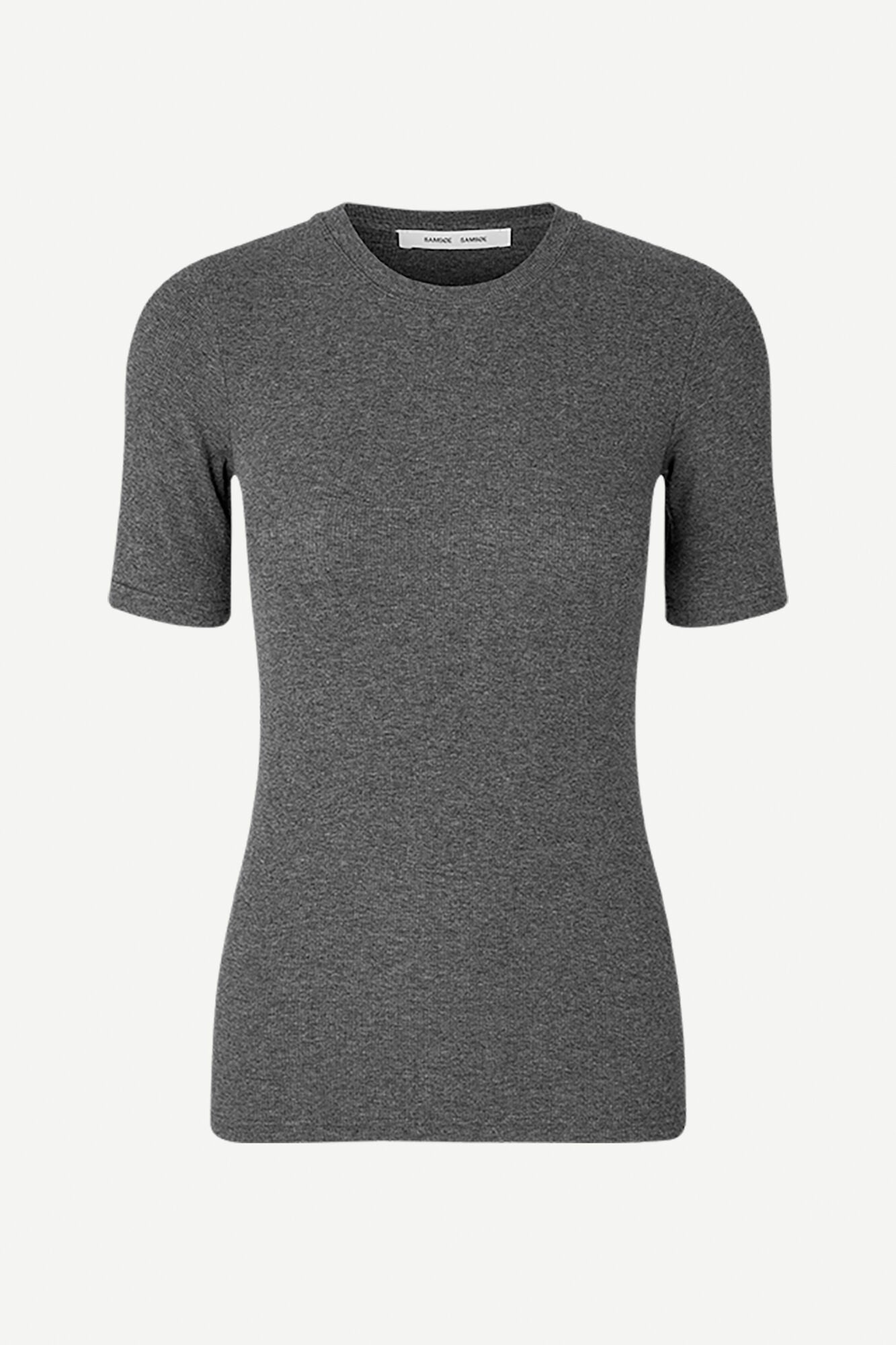 Short sleeved t-shirt in dark grey mel