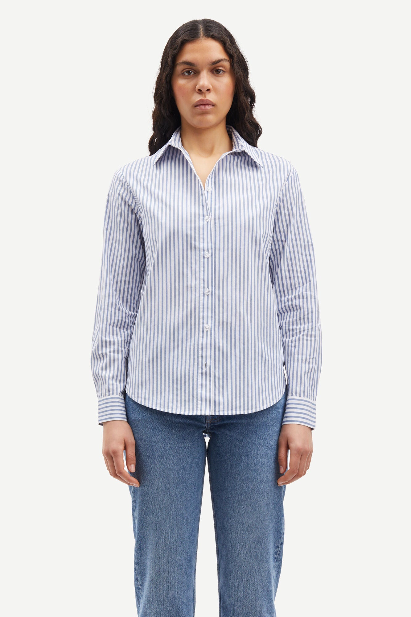 Samadisoni shirt in blue white stripes