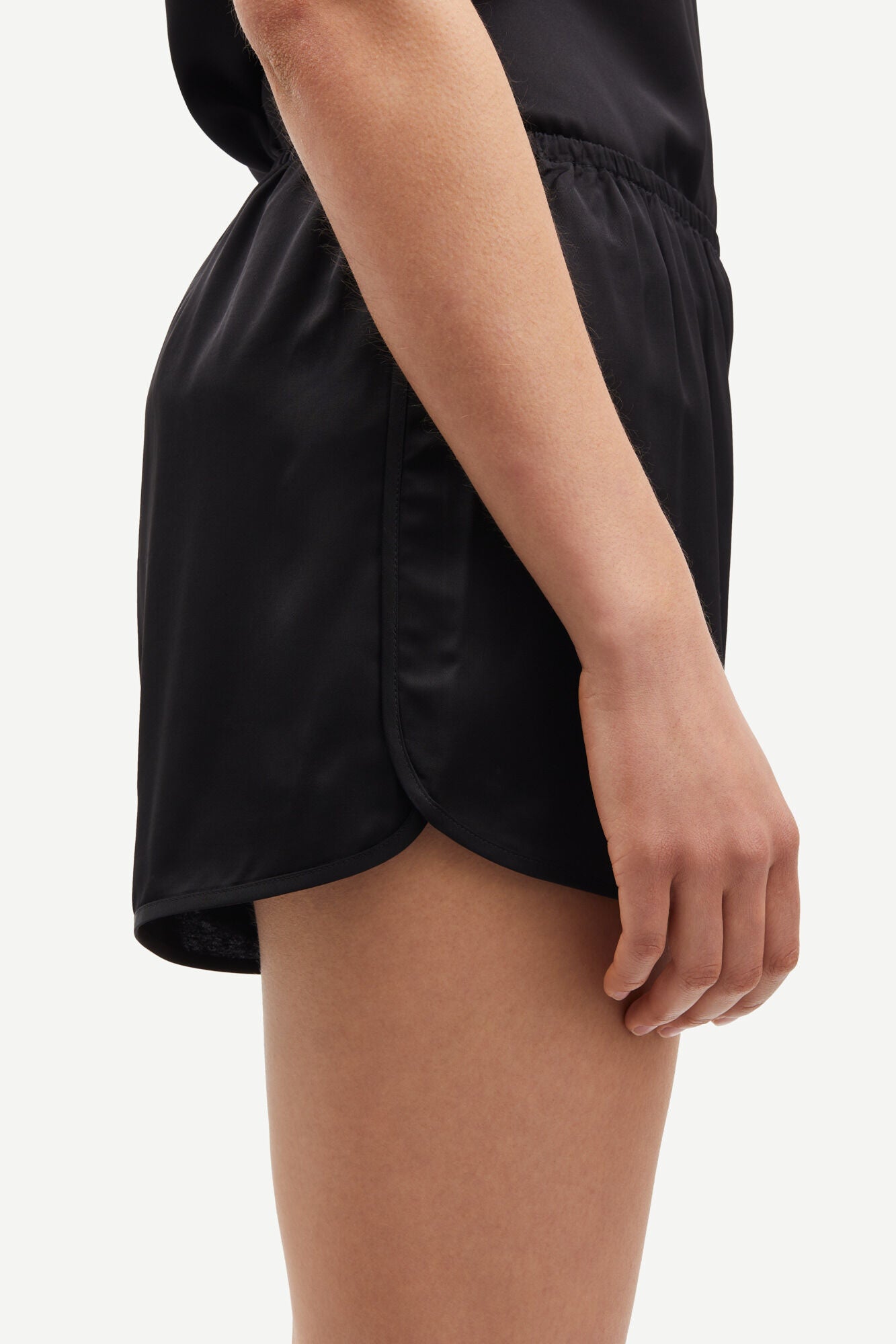 Satin shorts in black