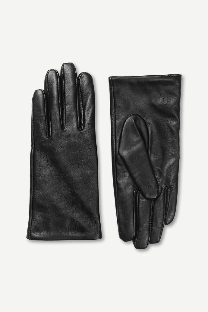 Polette leather gloves in black