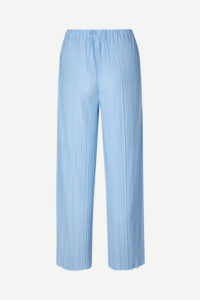 Pleated trousers in blue heron
