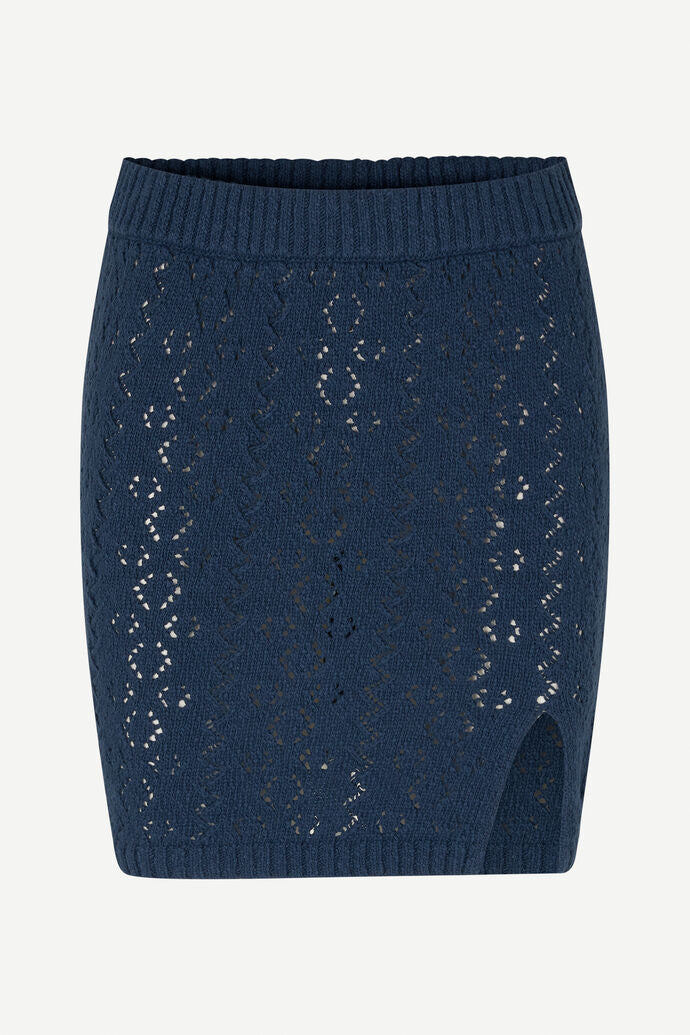 Knitted mini skirt - pageant blue