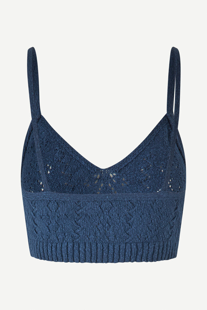 Knitted crop top - pageant blue