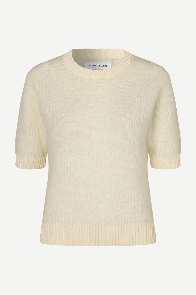 Jeanne short sleeved sweater in white onyx