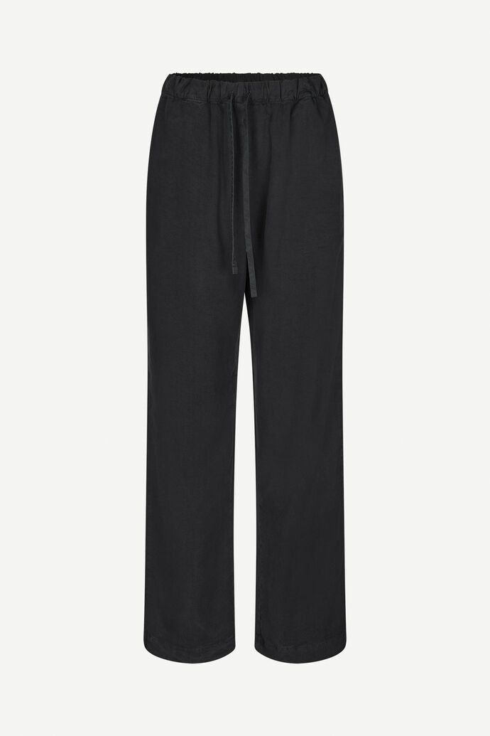 Soft drawstring pants in washed black