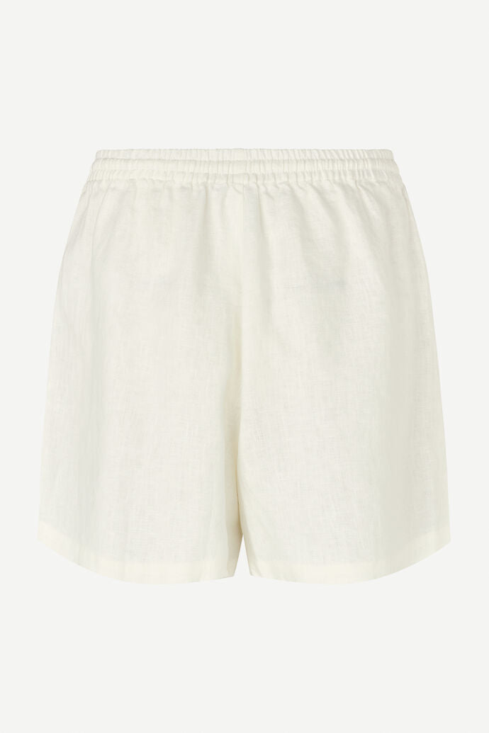 Linen drawstring shorts in ivory white