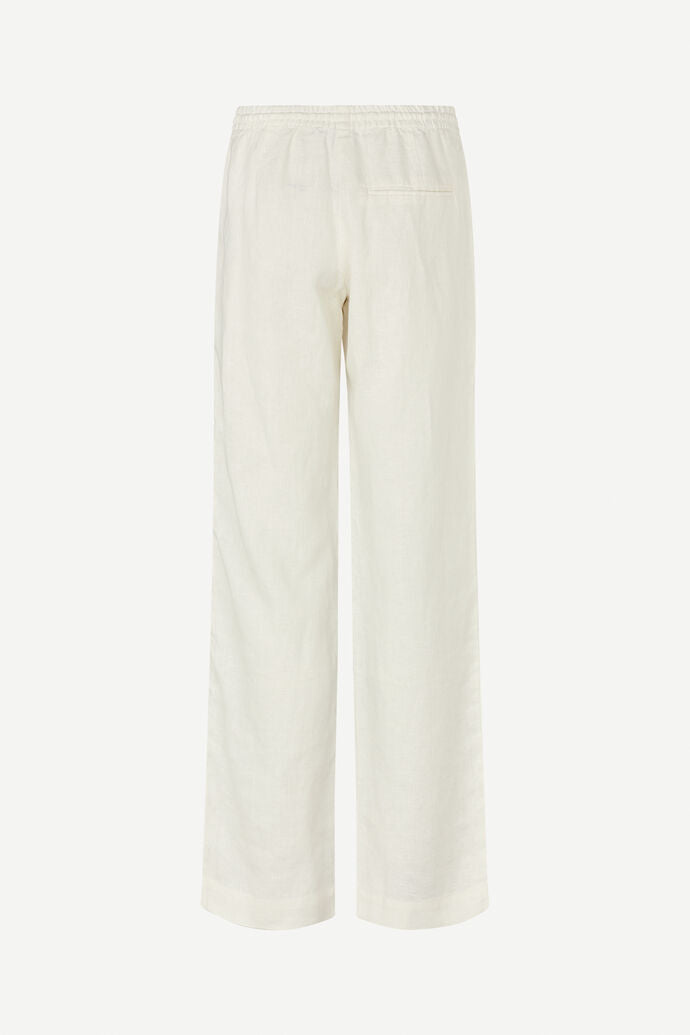 Linen drawstring trousers in white