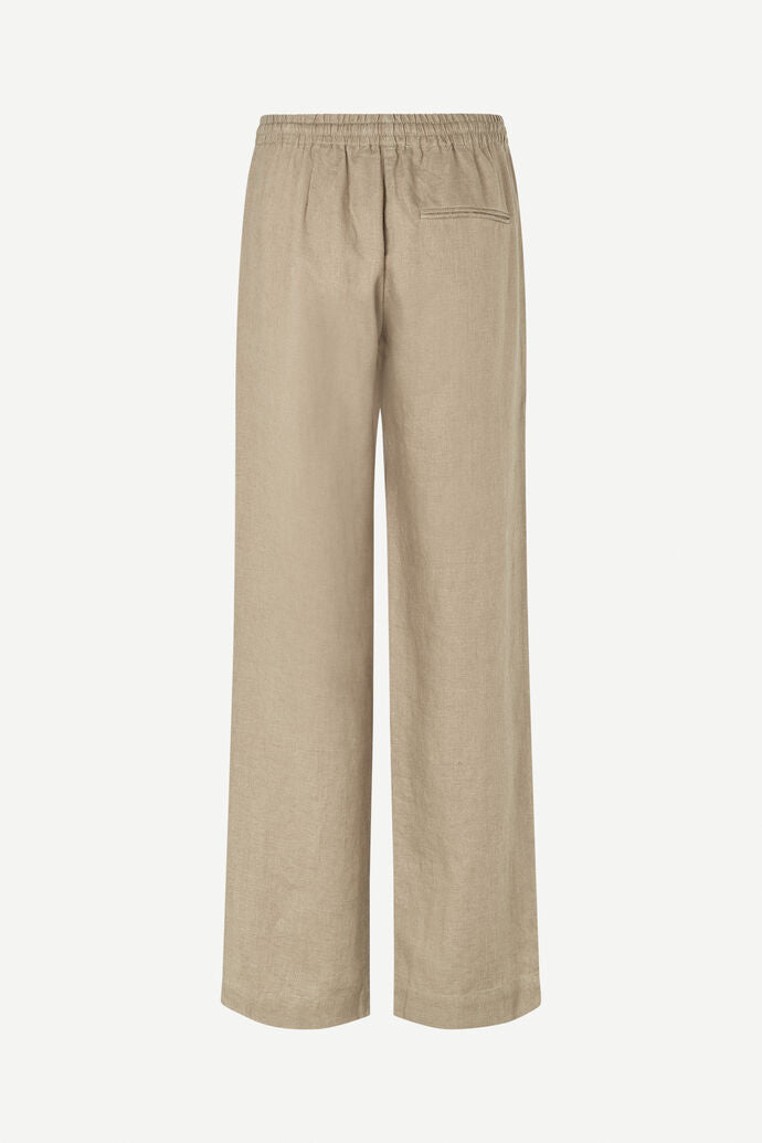 Linen drawstring trousers in nature