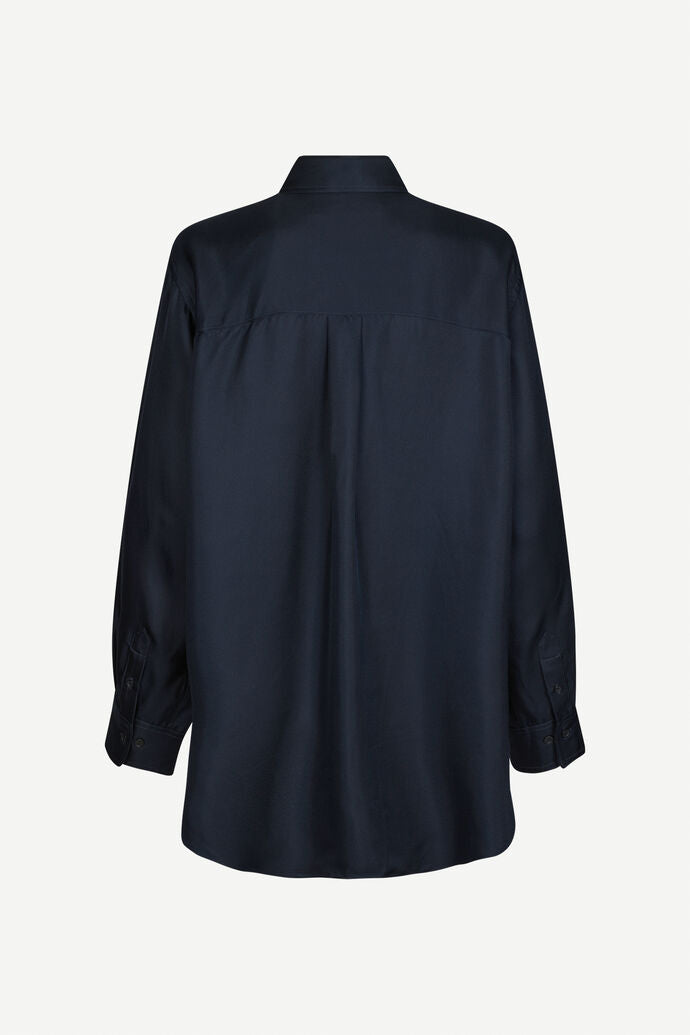 Salova pure silk shirt in dark blue