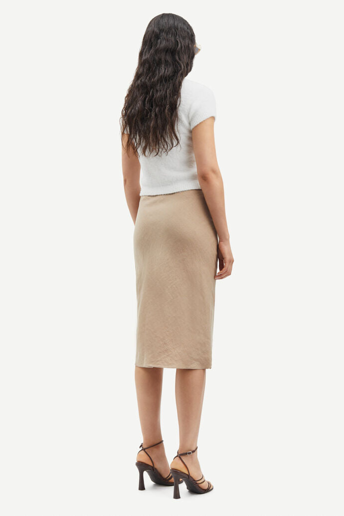 Linen skirt in chinchilla