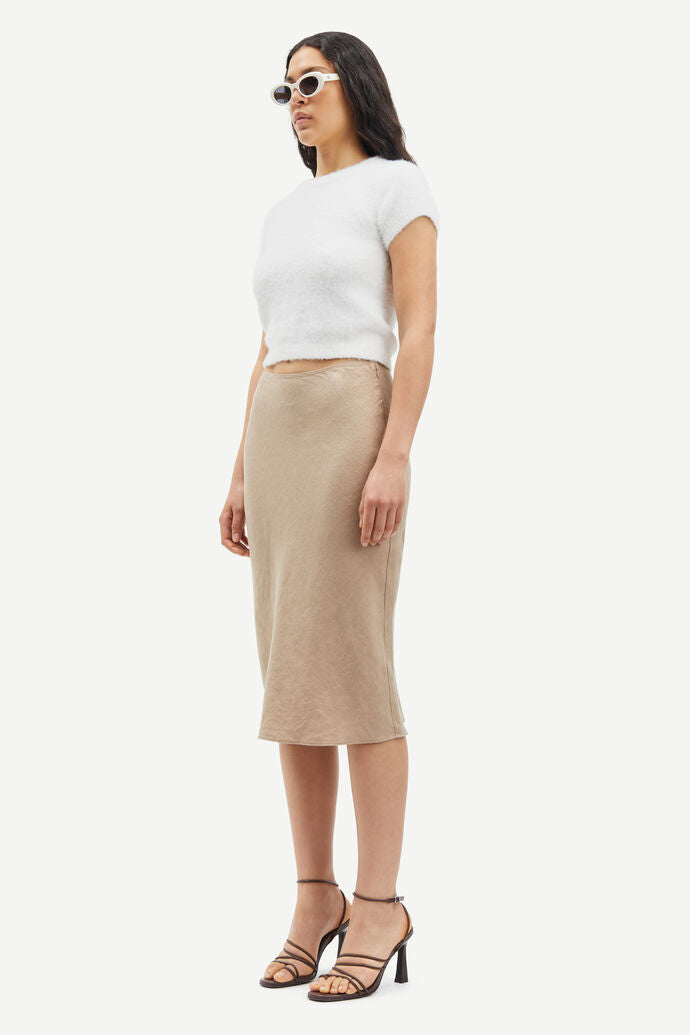 Linen skirt in chinchilla