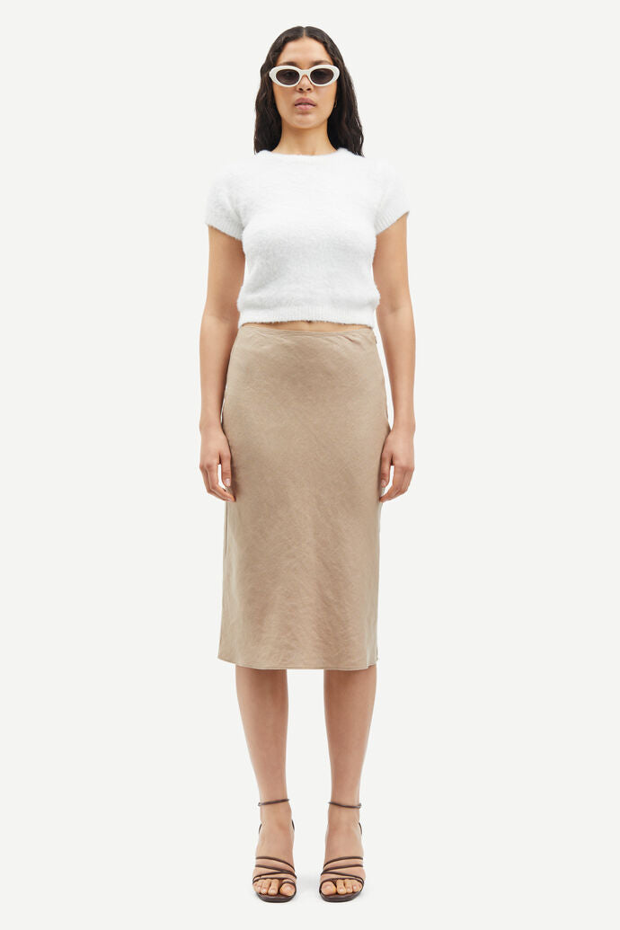 Linen skirt in chinchilla