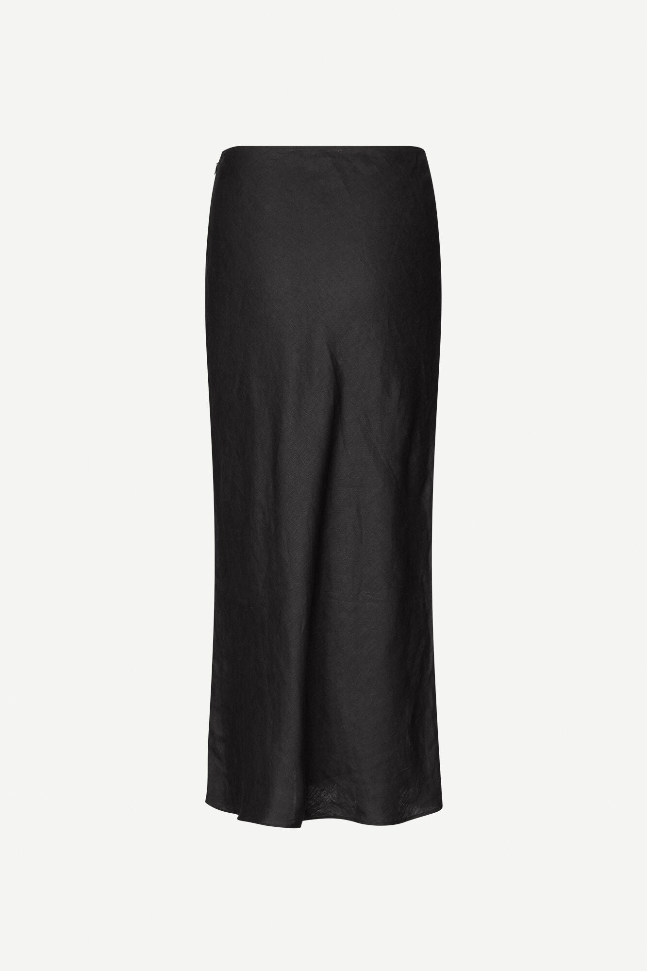 Linen maxi skirt in black