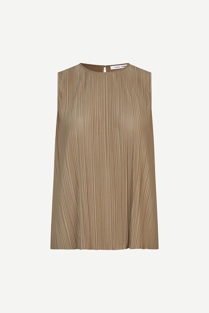 Pleated top in lead grey