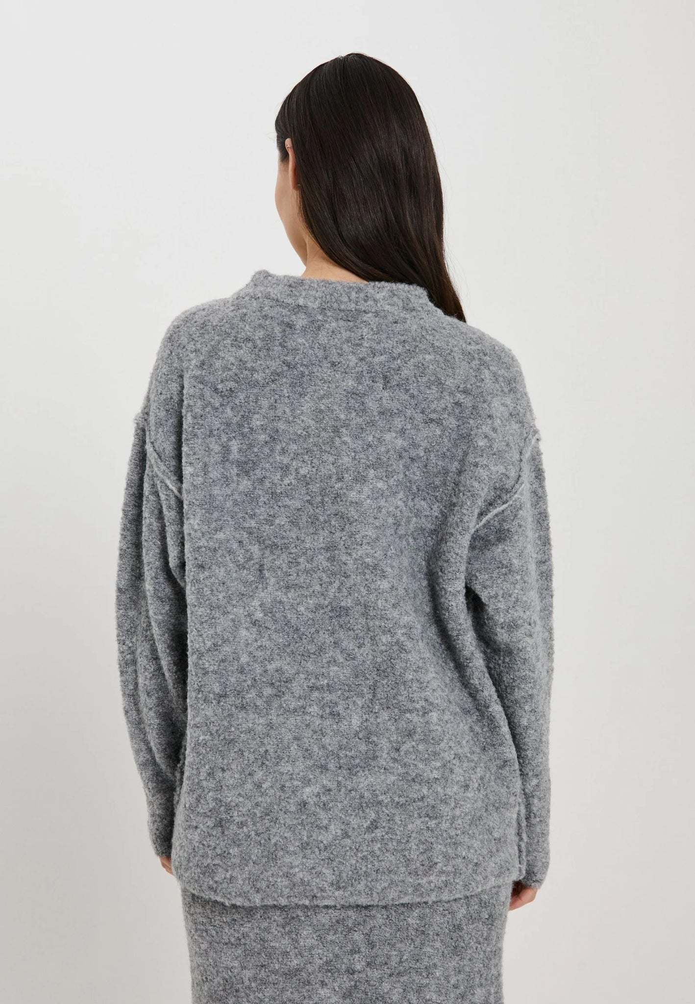 Filine knit top in light grey melange