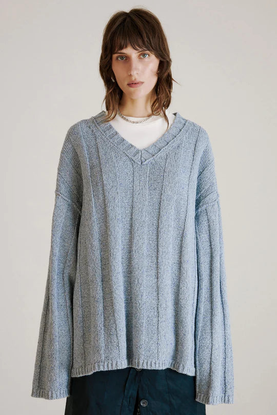 Contra sweater - dove grey silk mix