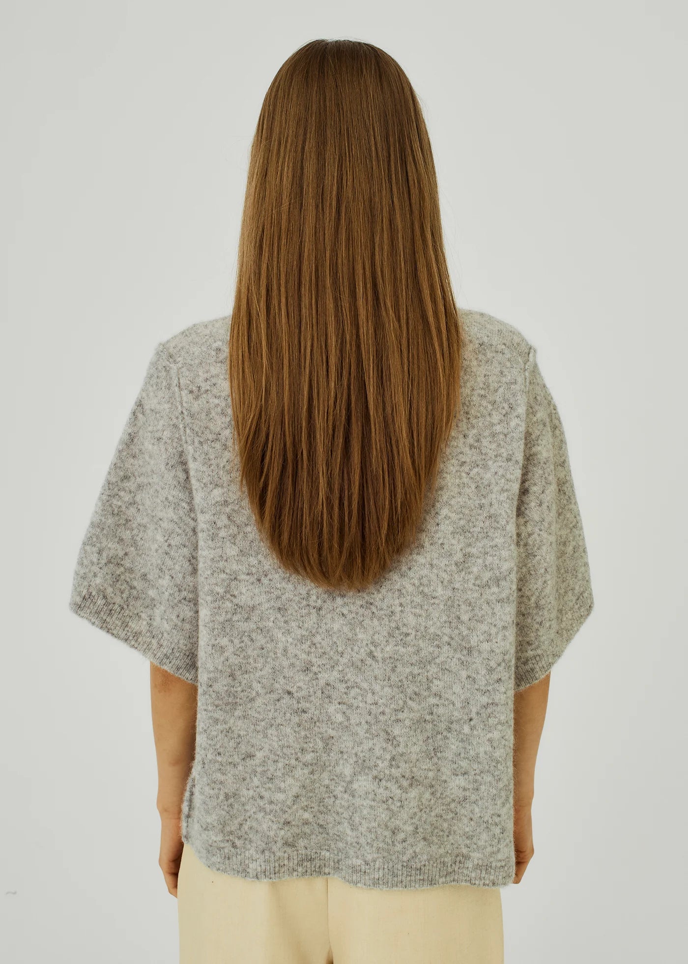 Hazina knit tee in light grey