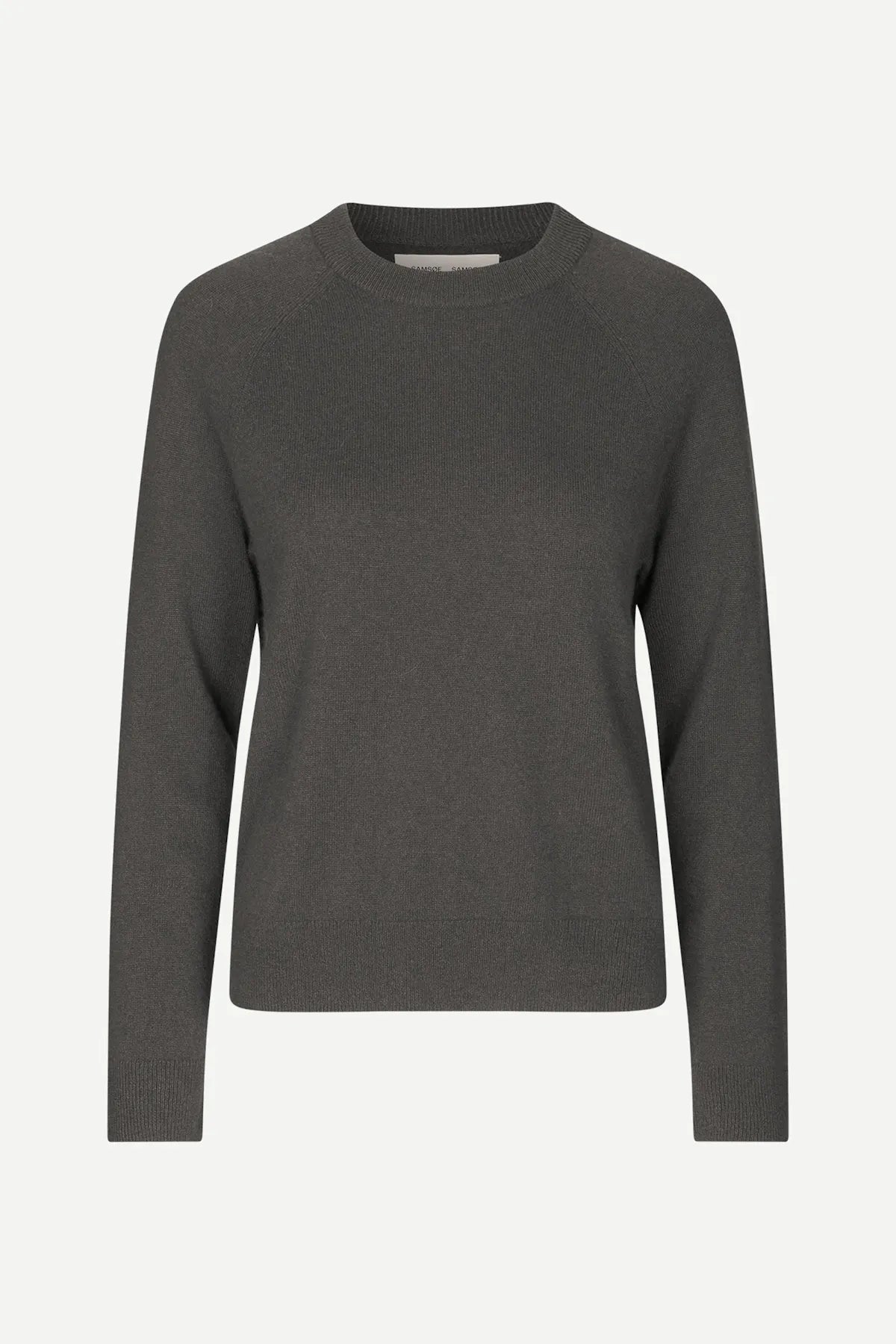 Pure cashmere crew neck in black oyster