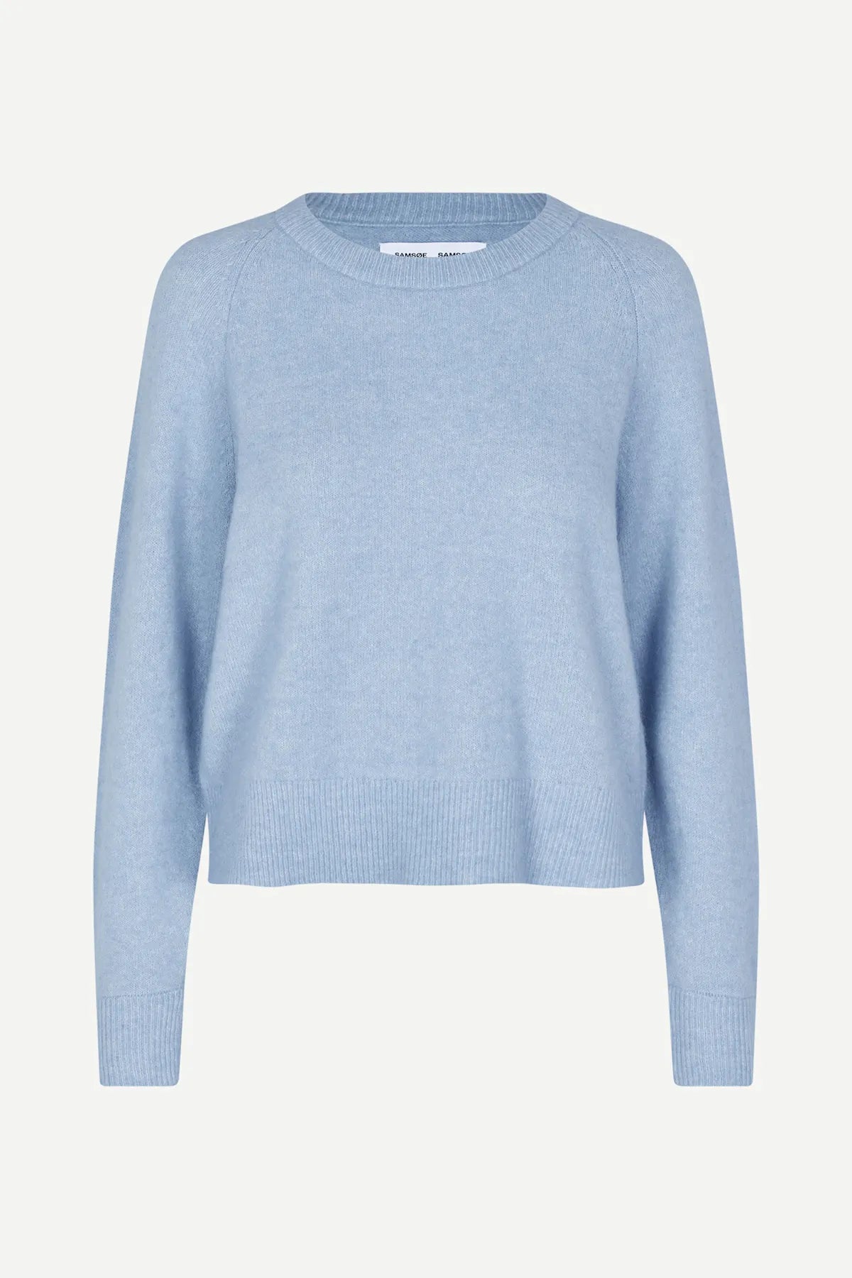 Pure merino knit sweater in subdued blue