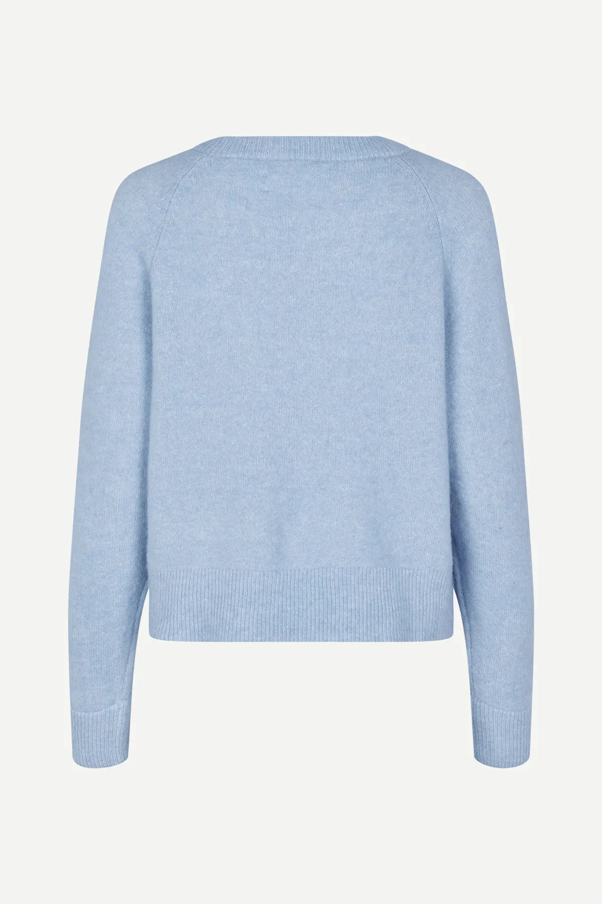 Pure merino knit sweater in subdued blue