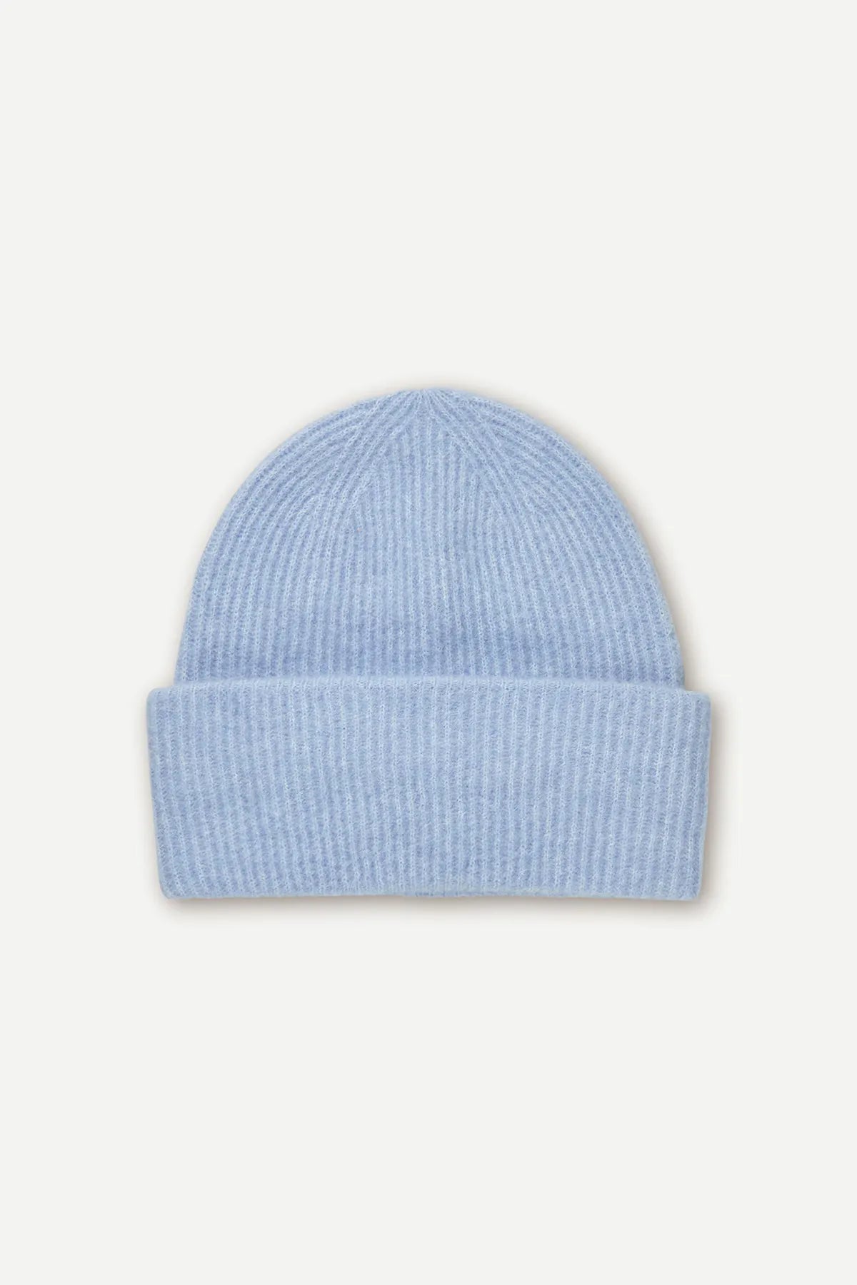 Alpaca beanie in subdued blue