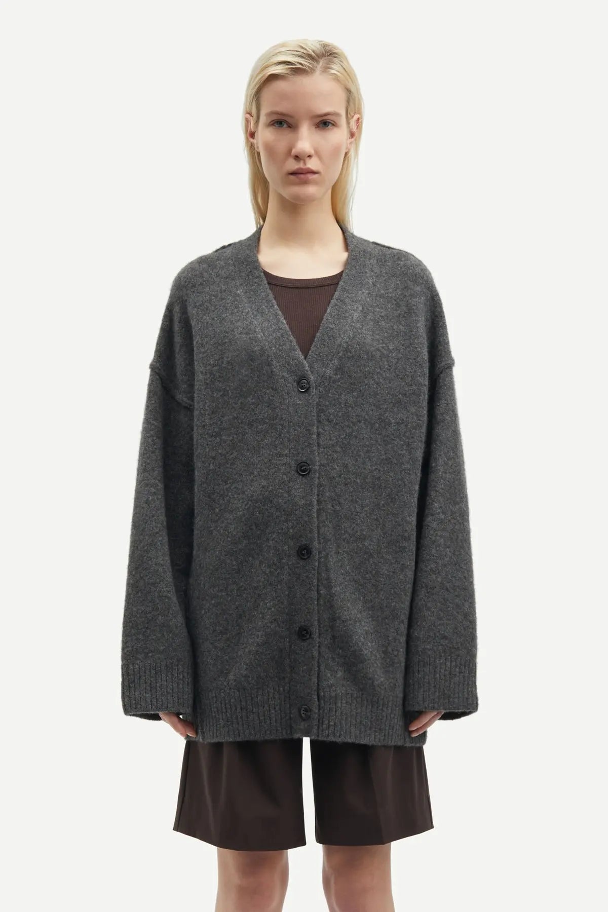 Saceleste cardigan in black oyster