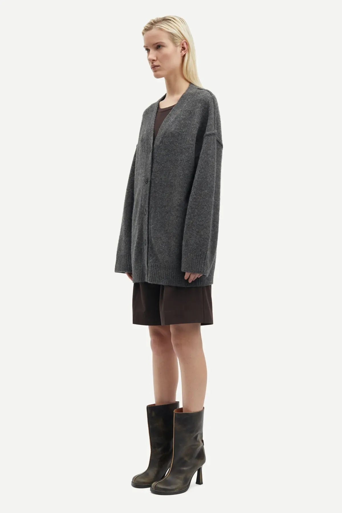 Saceleste cardigan in black oyster