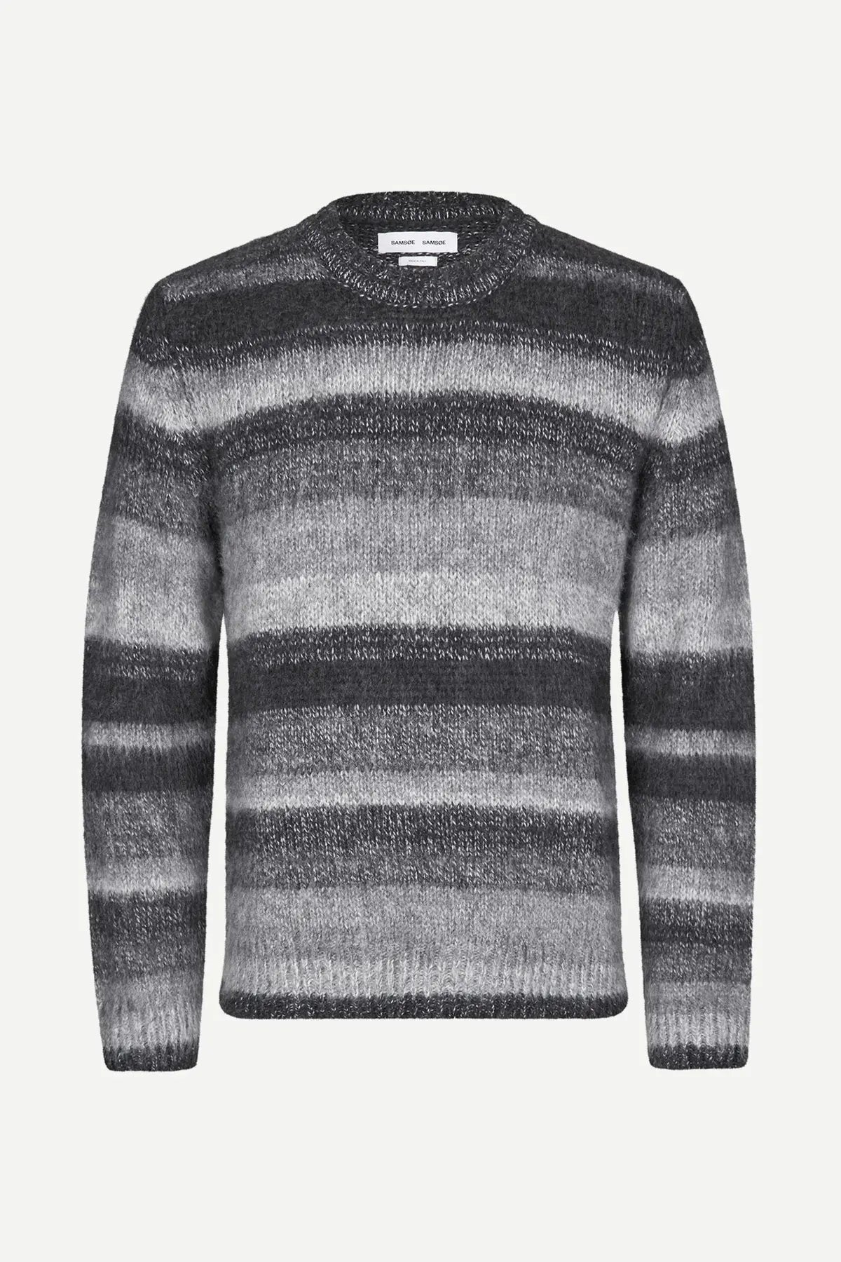 Saari striped sweater in grey melange