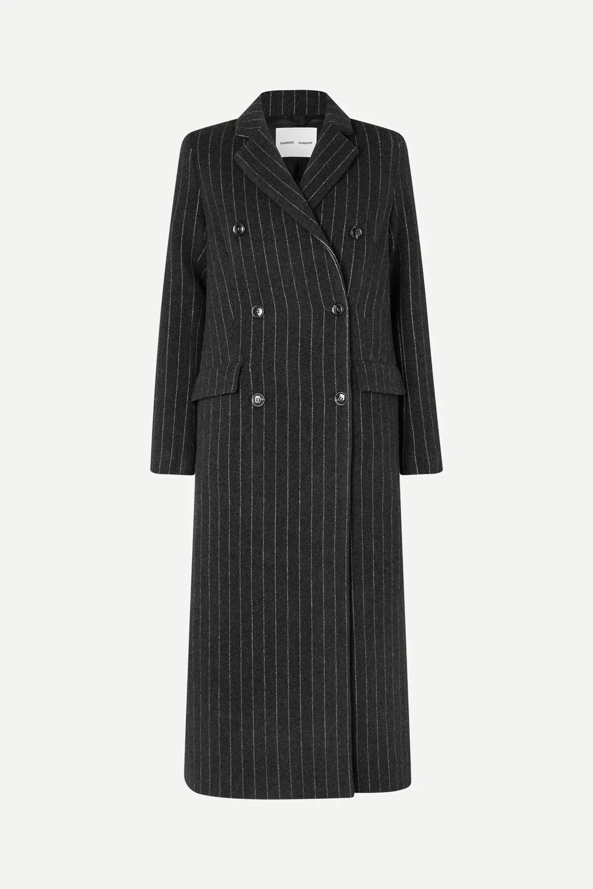 Safalcon coat in dark grey pinstripe