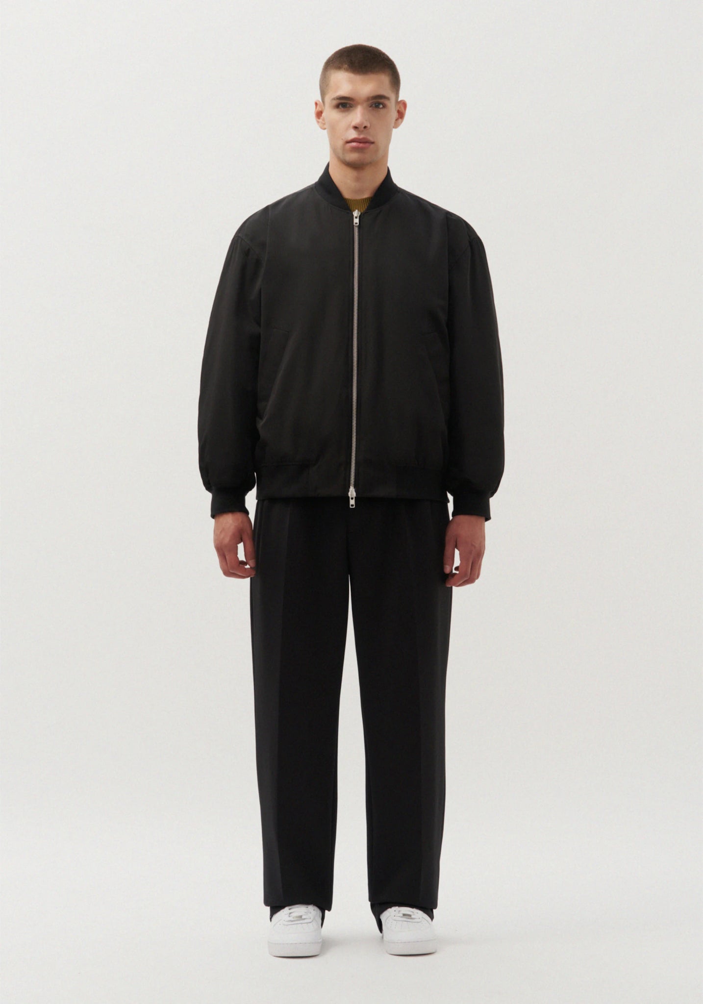 Oversized bomber jacket in black by Studio Seidensticker