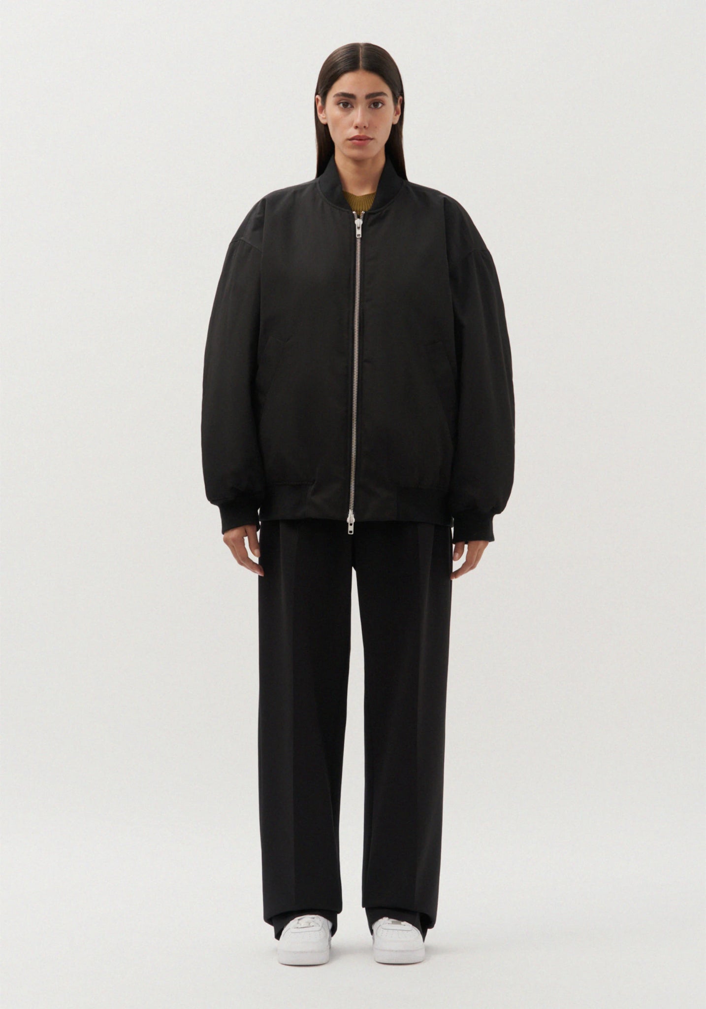 Oversized bomber jacket in black by Studio Seidensticker